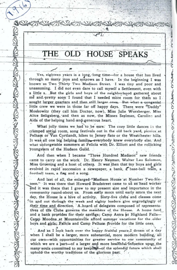 OLD HOUSE SPEAKS.1 This Old (Madison) House Speaks