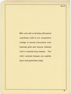 (Self-control and venereal disease)