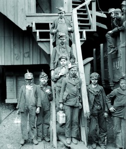 Breaker boys working in the Woodward Coal Mines in Kingston, Pennsylvania, ca. 1900.