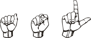 ASL (American Sign Language ) by Parhamr (Own work) Public Domain via Wikimedia Commons