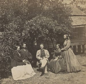 Group at Laura Towne's Residence (Towne is second from the right)
