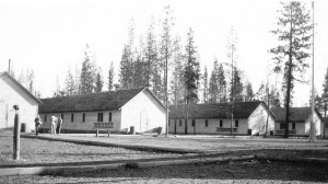 View of Lapine (Oregon) Civilian Public Service camp #60 (Camp Wickiup), 1943. Former Civilian Conservation Corps facility erected in 1938. From the private collection of Clarence Leichty, used with permission and released under the Creative Commons Attribution 2.5 license.