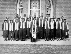 The A.M.E. Church was the center of cultural life for many communities throughout the decades and continues to be in many areas. Exceptional music has been a part of this cultural tradition, including choirs like that of Mount Zion A.M.E. shown here. (North Carolina, 1942)
