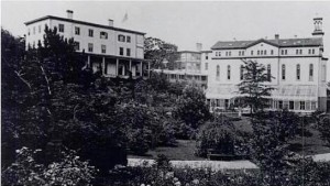 The original mother house of the SCNYs was at McGowan’s Pass. While the sisters re-located to a nearby castle-like structure donated by a famous entertainer in 1859, they returned to the scene and opened a military hospital during the Civil War era, in which this photo was taken.