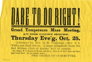 Temperance Meeting handbill, October 25, 1866