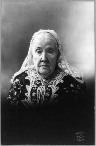 Julia Ward Howe wearing a lace mantilla. 