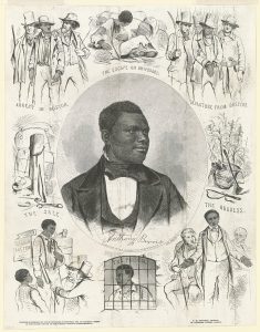 Engraving of scenes from the life of Anthony Burns, fugitive slave