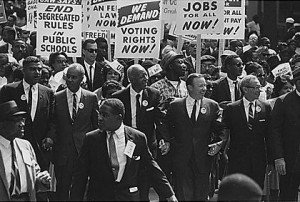 Walter Reuther (second from right) at the March on Washington, August 28, 1963