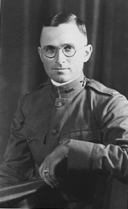 Harry Truman wearing a WWI Army Uniform